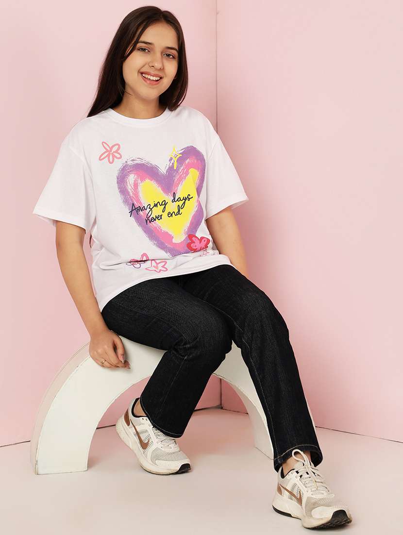 girls printed short sleeve tee - 21925822 -  Zoom Image - 0