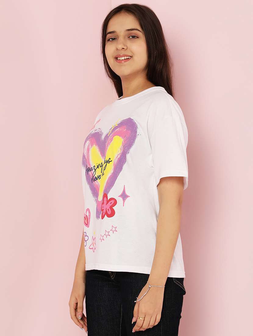 girls printed short sleeve tee - 21925822 - Standard Image - 3