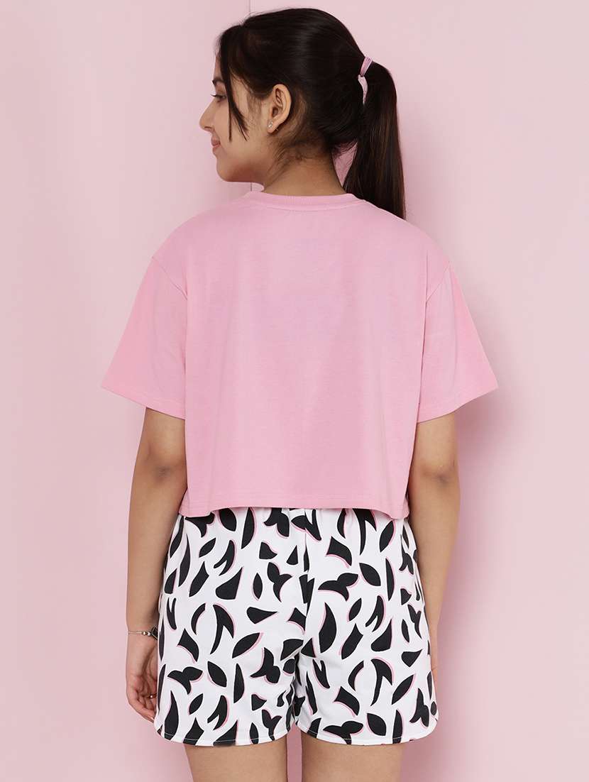 girls printed nightwear shorts set - 21925828 -  Standard Image - 3