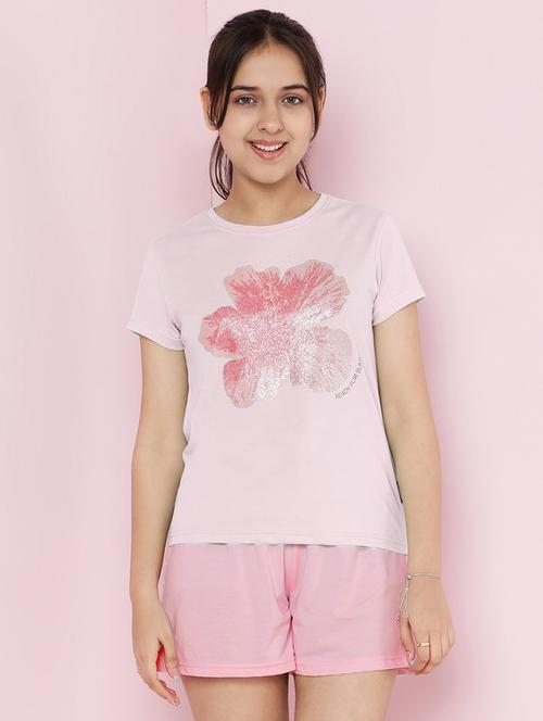 girls printed nightwear shorts set - 21925830 - Standard Image - 0