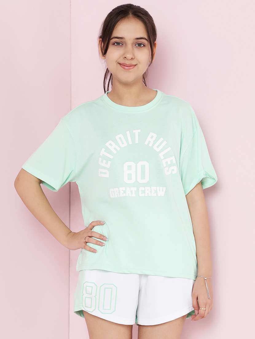 girls printed nightwear shorts set