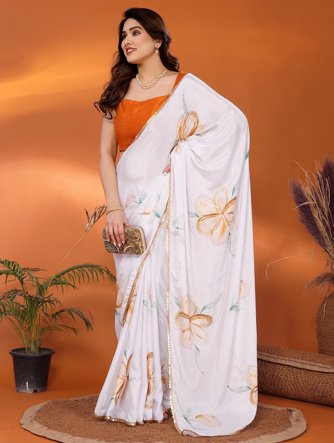 women printed casual wear saree with blouse - 21925866 - Standard Image - 3