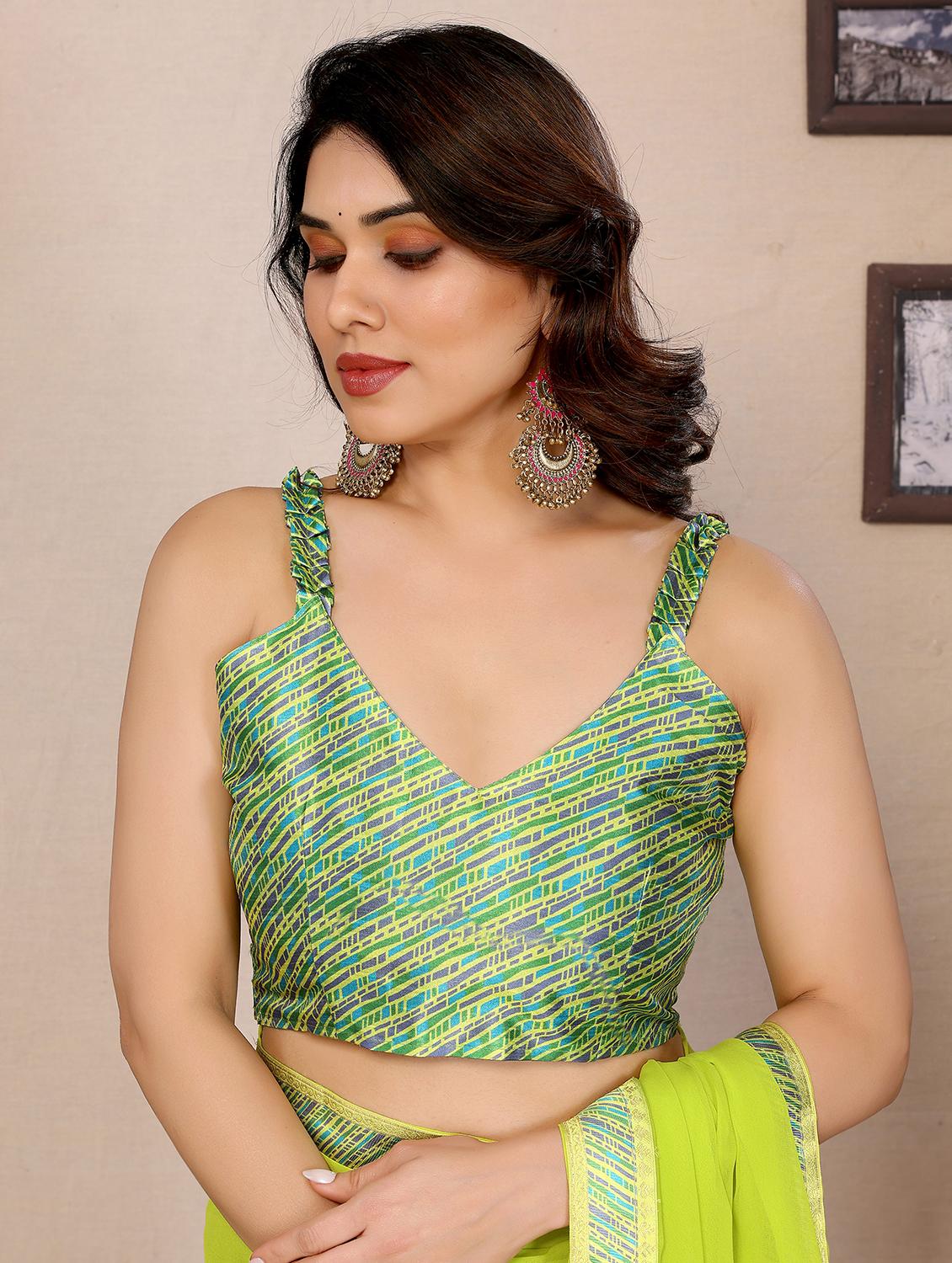 women solid with bordered saree with blouse - 21925873 - Standard Image - 5