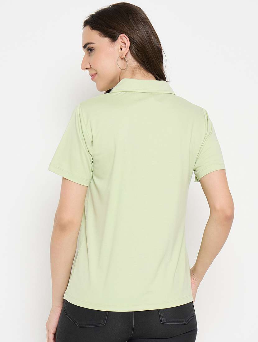 lime cotton blend plain tshirt - 21925880 - Standard Image - 3