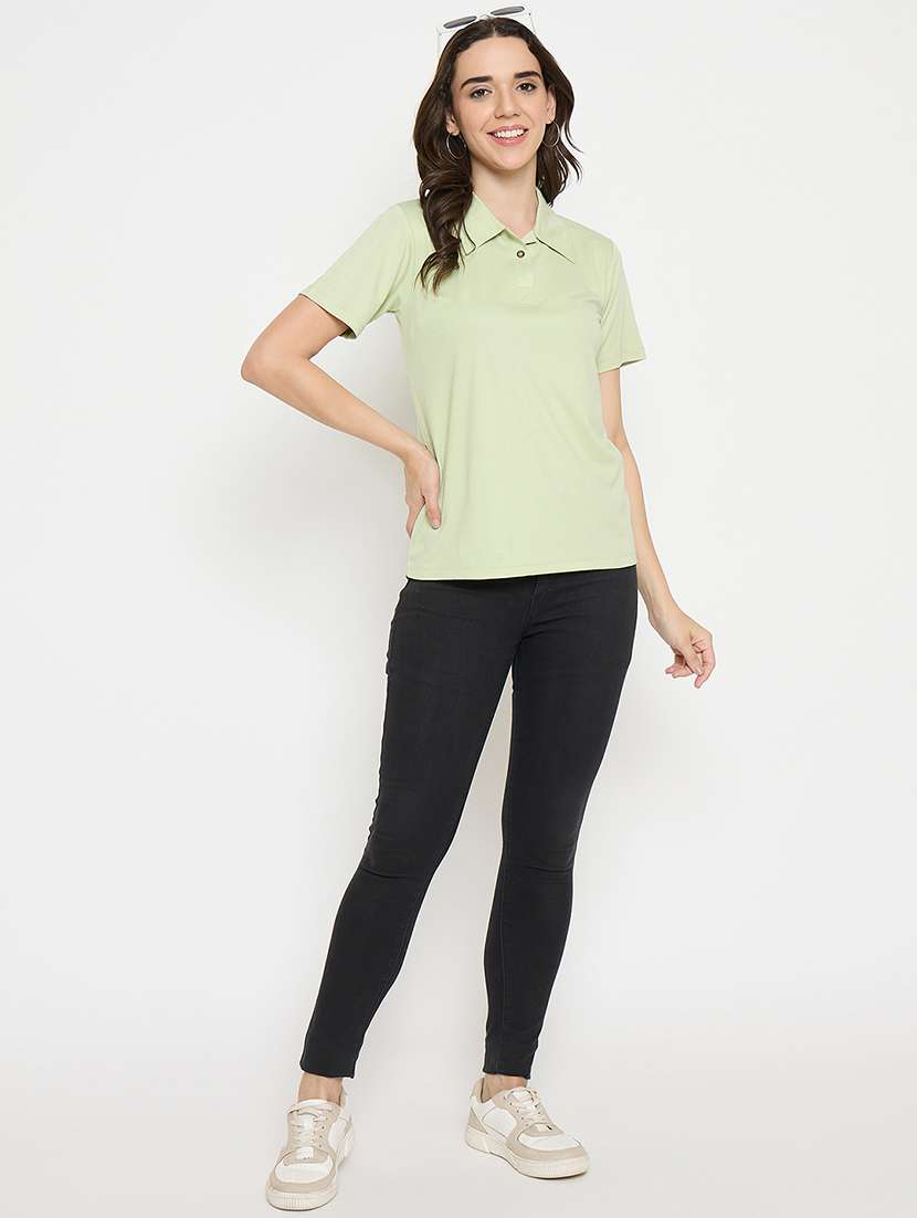 lime cotton blend plain tshirt - 21925880 - Standard Image - 5
