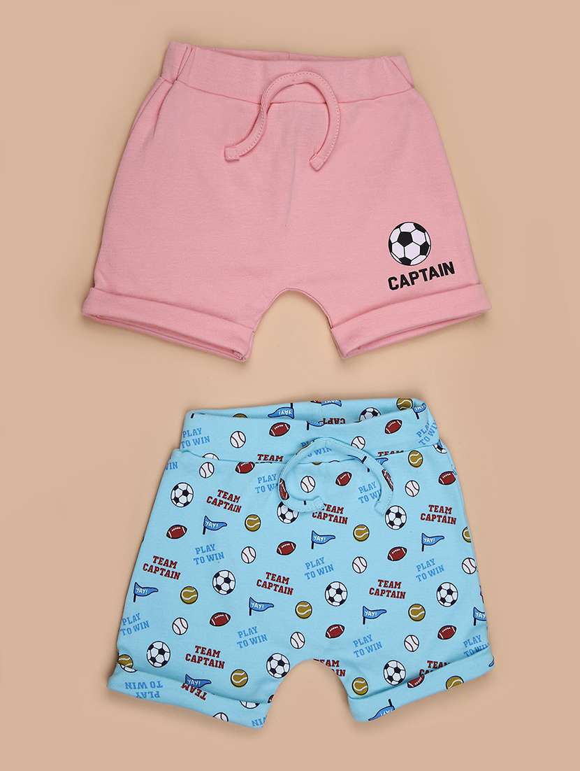 kids pack of 2 printed mid rise shorts 