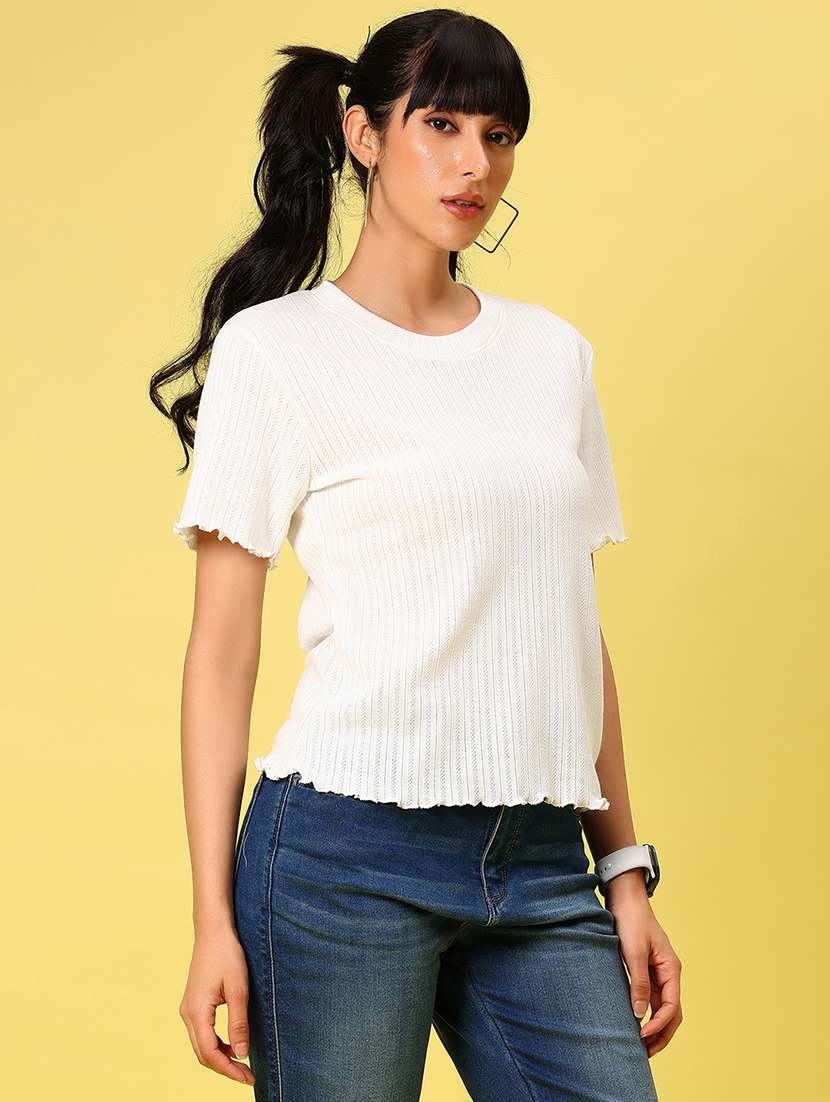 women solid short sleeve regular fit t-shirt - 21925894 -  Standard Image - 3