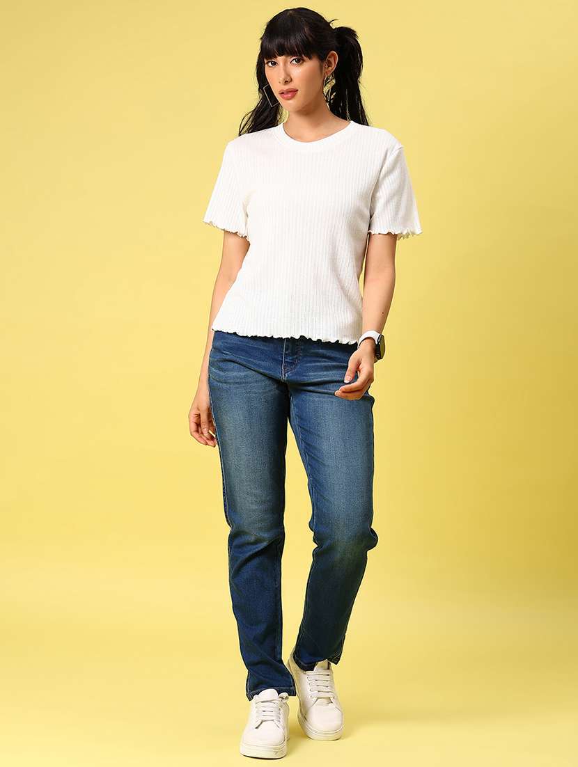 women solid short sleeve regular fit t-shirt - 21925894 -  Standard Image - 5