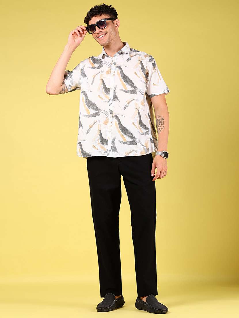 men printed short sleeve regular fit casual shirt - 21925898 -  Standard Image - 5