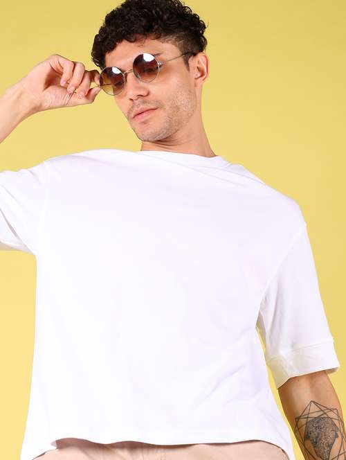 men solid short sleeve oversized t-shirt - 21925906 - Standard Image - 0