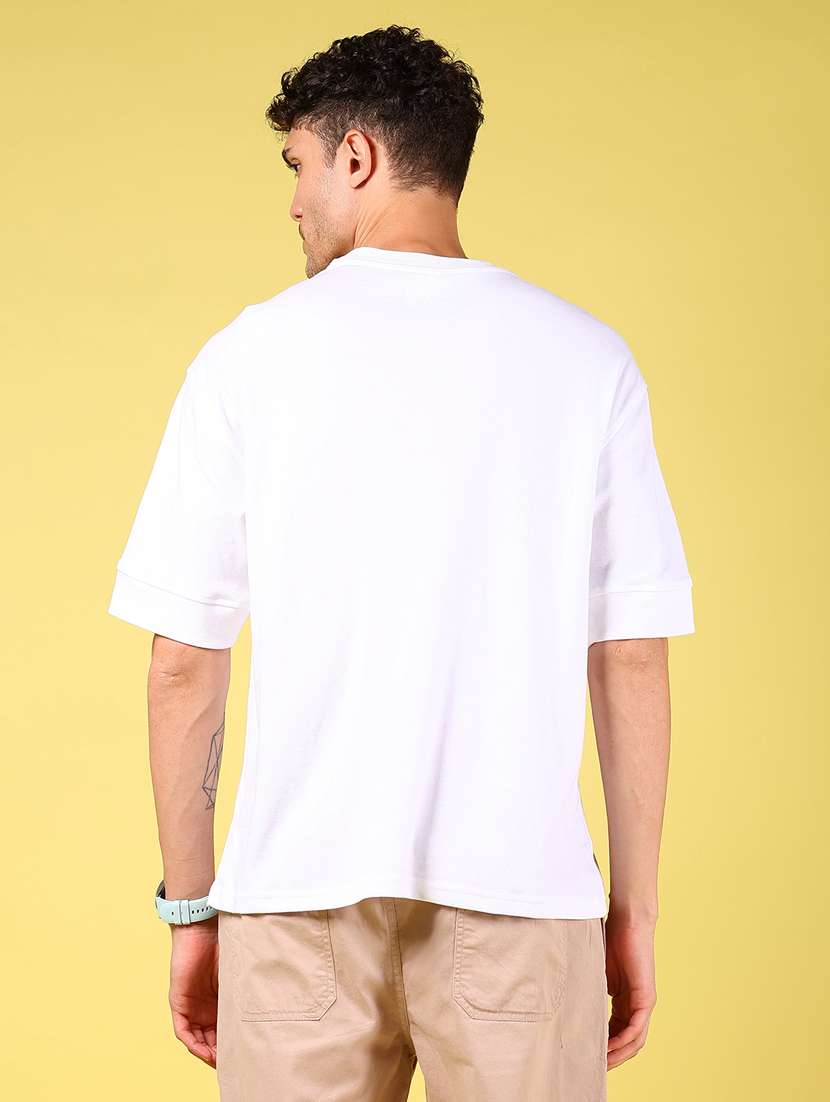 men solid short sleeve oversized t-shirt - 21925906 - Standard Image - 3