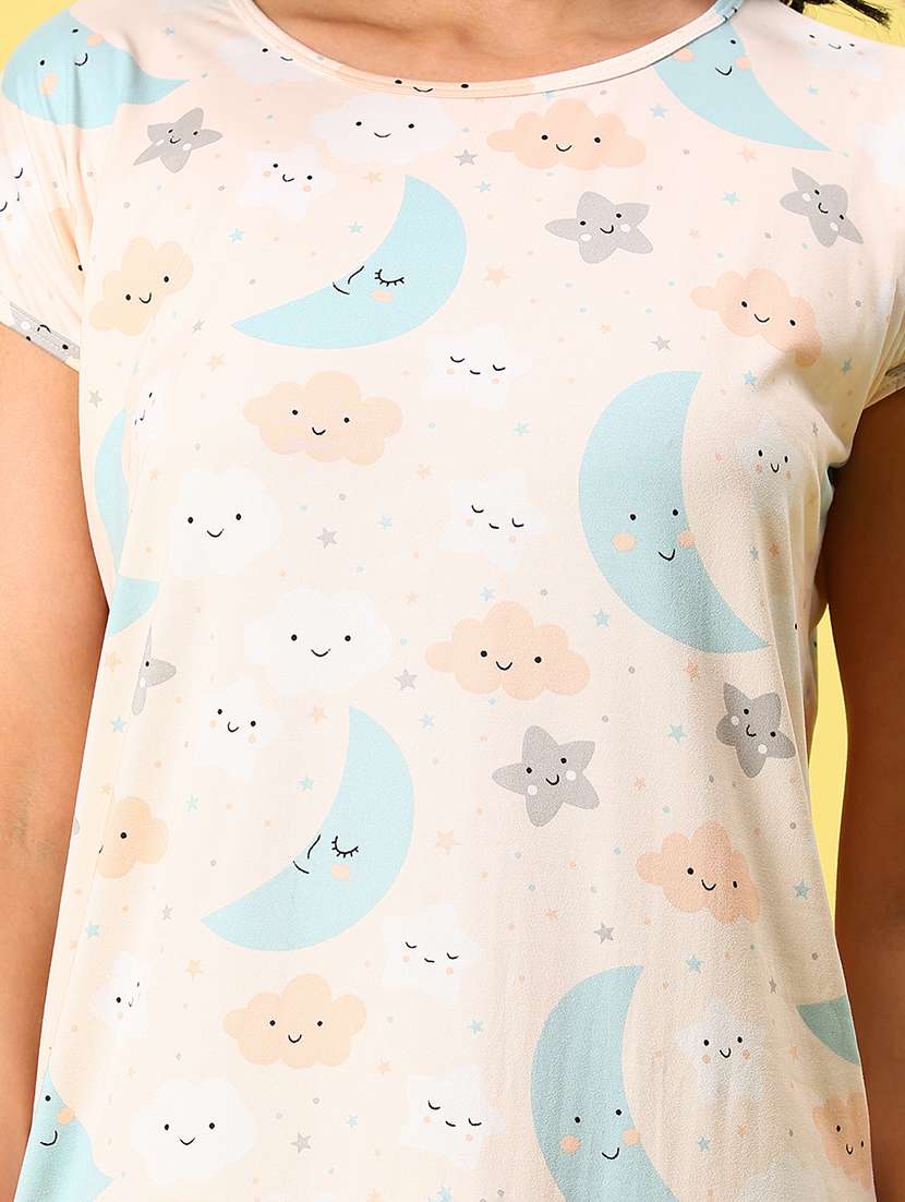 women printed short sleeve sleepshirt - 21925970 -  Standard Image - 5