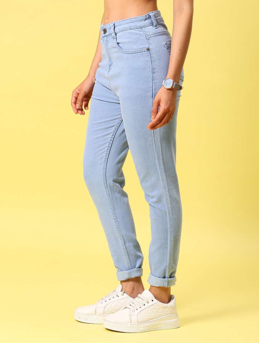 women solid high rise slim fit jean - 21926026 - Standard Image - 3
