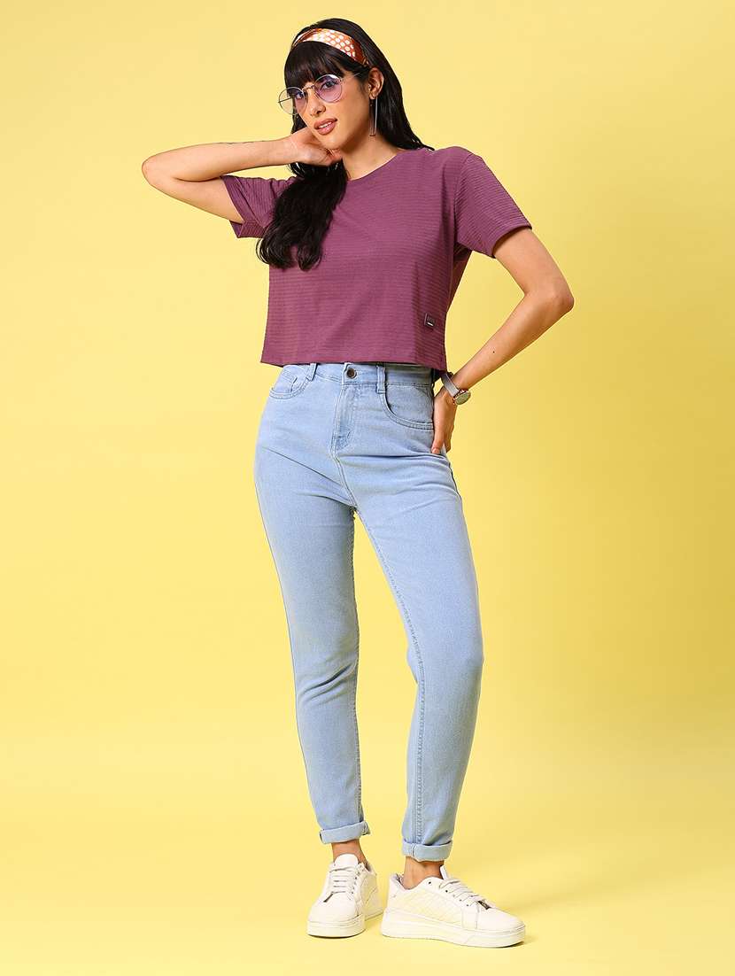 women solid high rise slim fit jean - 21926026 - Standard Image - 5