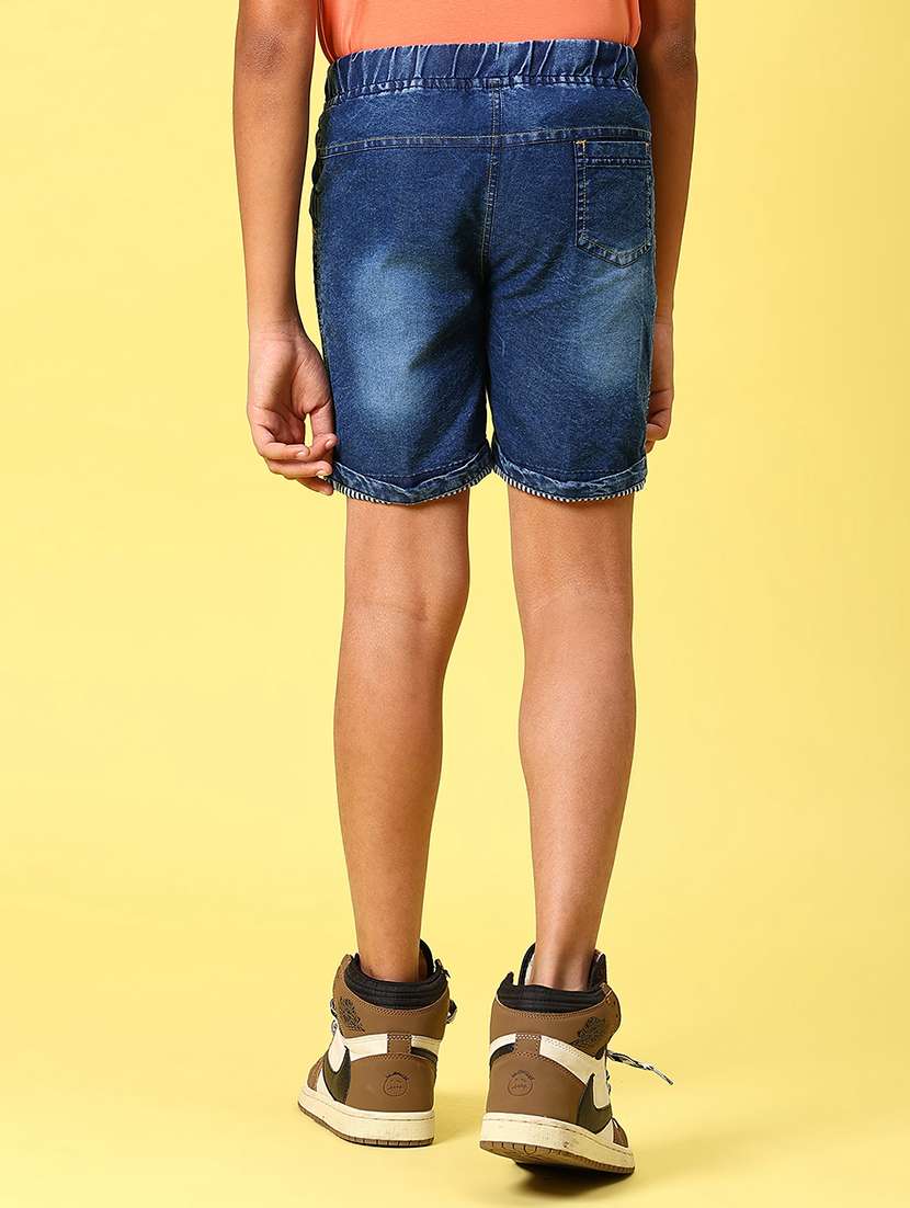 boys solid mid rise regular fit shorts  - 21926070 -  Standard Image - 3