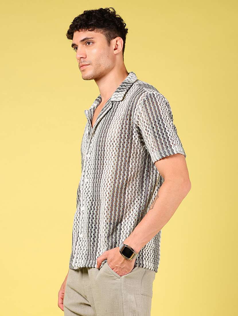men self design short sleeve regular fit casual shirt - 21926083 -  Standard Image - 3