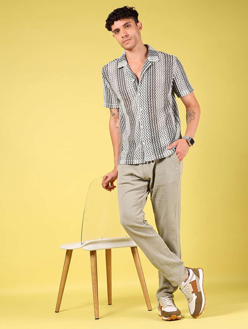 men self design short sleeve regular fit casual shirt - 21926083 -  Standard Image - 5