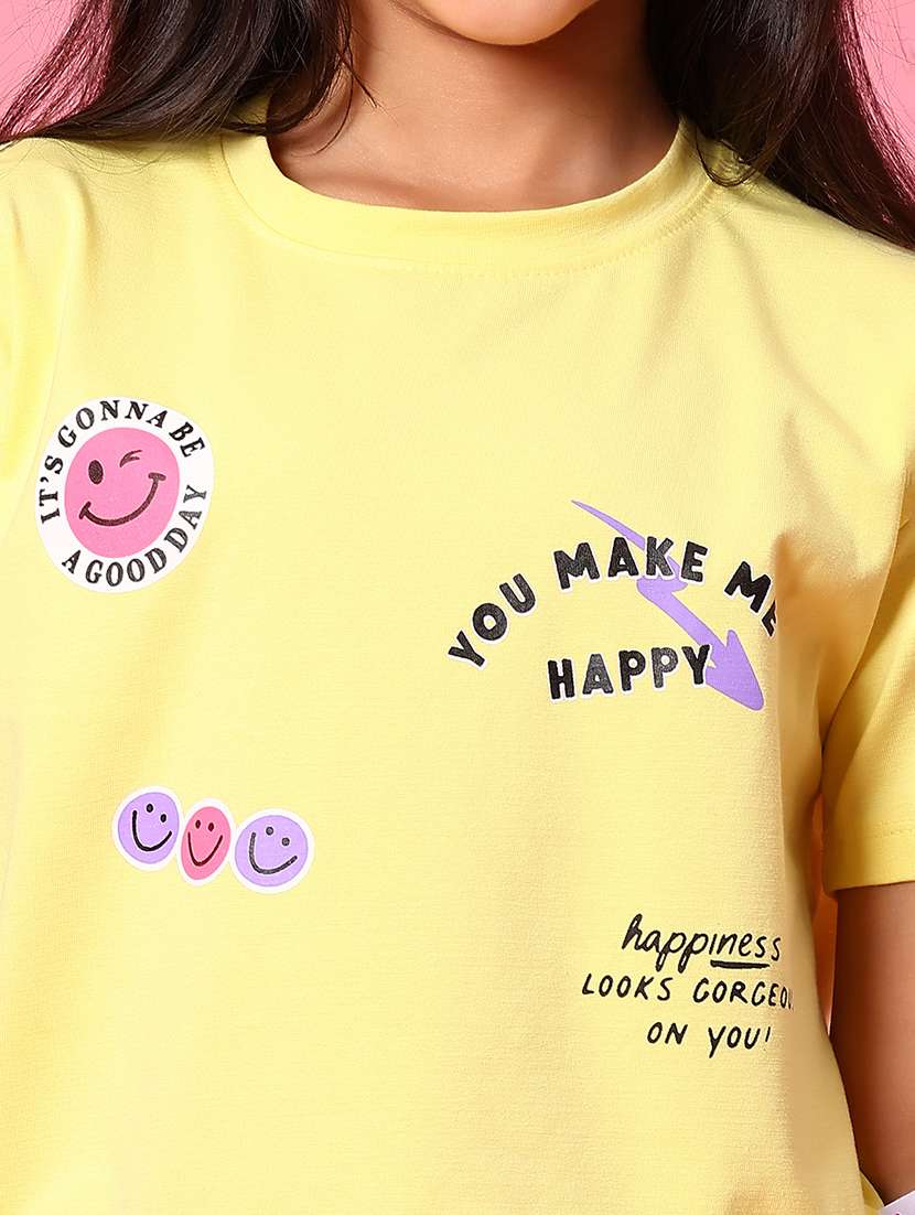 girls yellow printed short sleeve tee - 21926099 -  Standard Image - 3
