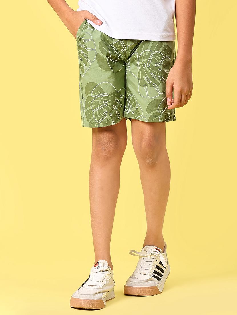 olive cotton shorts & three fourth - 21926129 - Zoom Image - 0