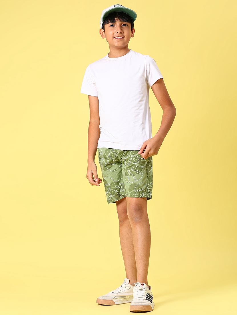 olive cotton shorts & three fourth - 21926129 - Standard Image - 5