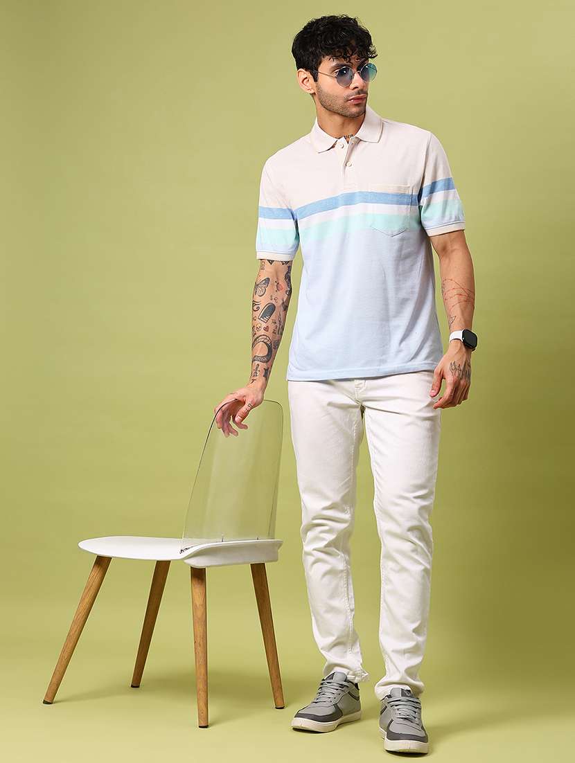 men color block short sleeve regular fit polo t-shirt - 21926151 -  Standard Image - 3