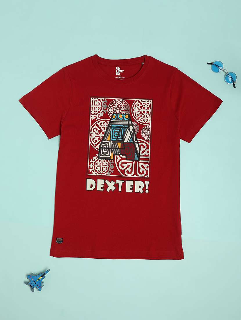 boys printed round neck t-shirt