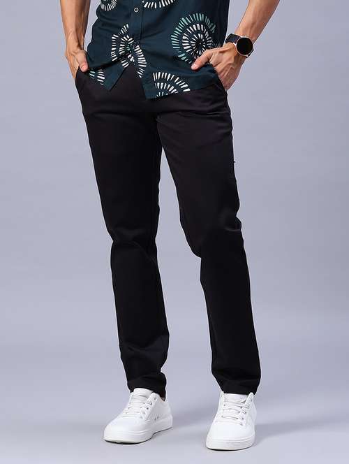 men solid mid rise casual chinos - 21926488 -  Standard Image - 0