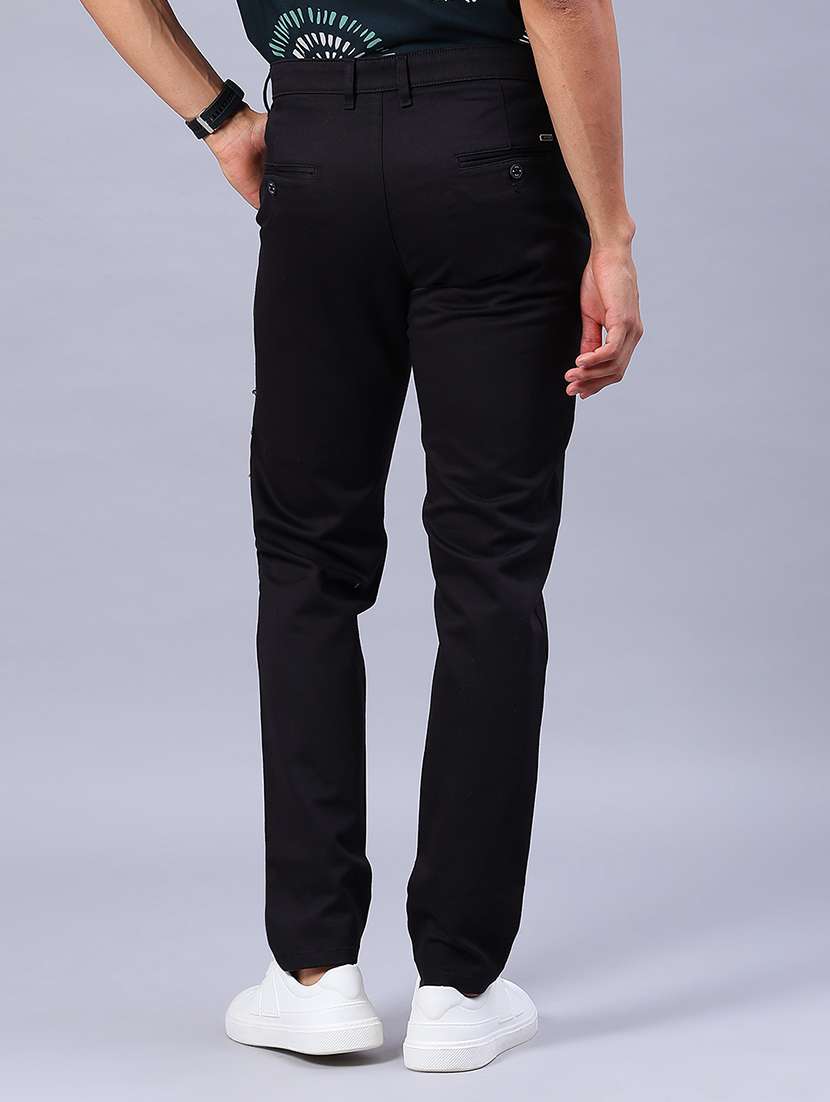 men solid mid rise casual chinos - 21926488 -  Standard Image - 3