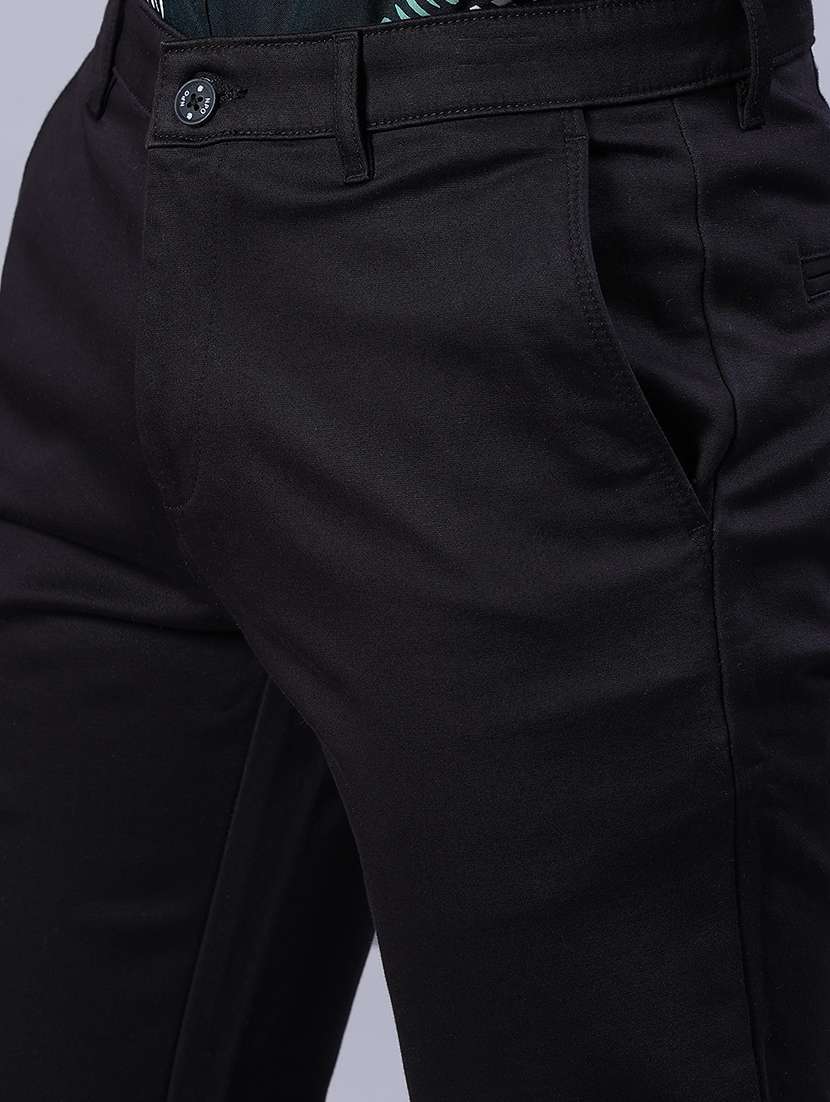 men solid mid rise casual chinos - 21926488 -  Standard Image - 5