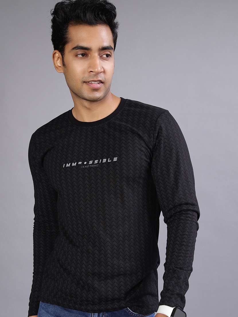 men printed long sleeve regular fit t-shirt - 21926503 - Zoom Image - 0