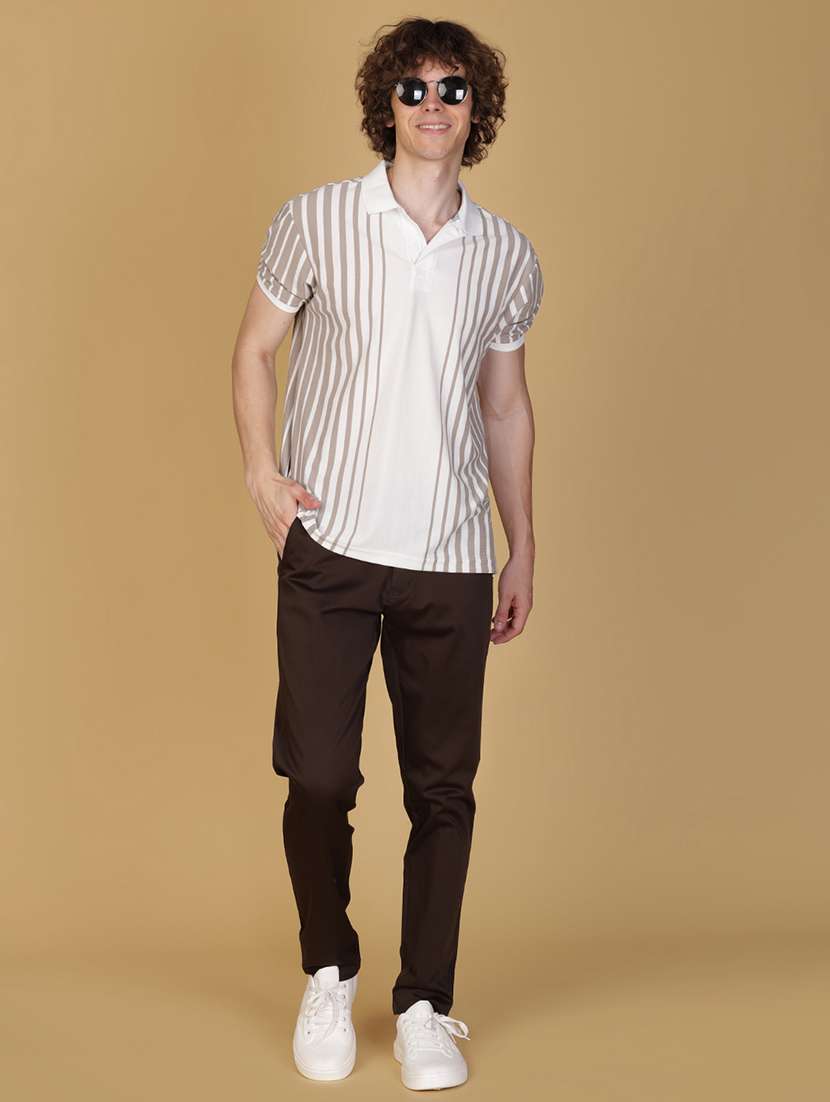 men striped short sleeve regular fit polo t-shirt - 21926569 - Standard Image - 3