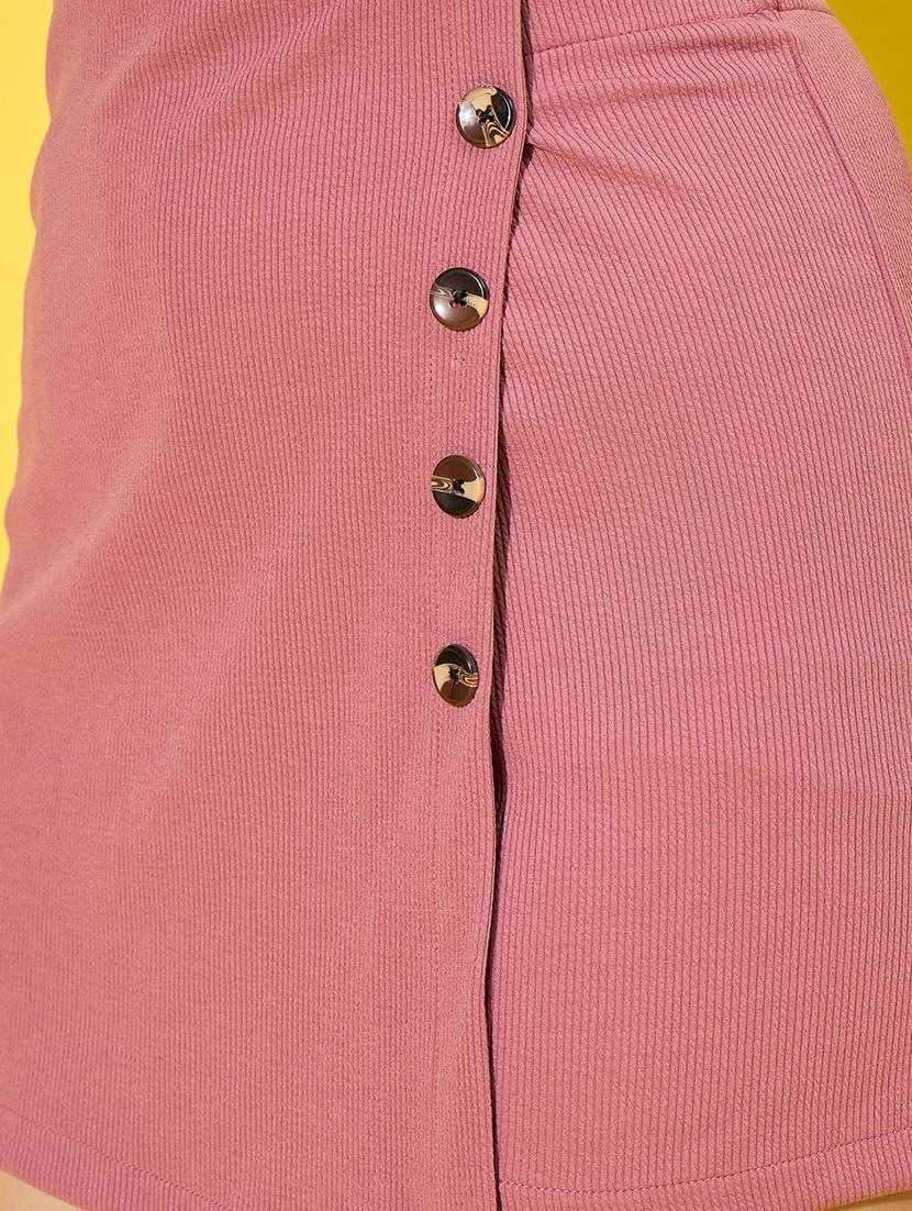 women solid high rise regular fit skorts - 21926641 - Standard Image - 3