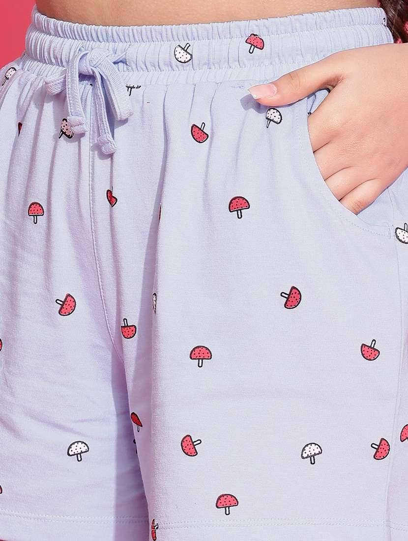 girls printed round neck shorts set nightwear - 21926675 -  Standard Image - 5