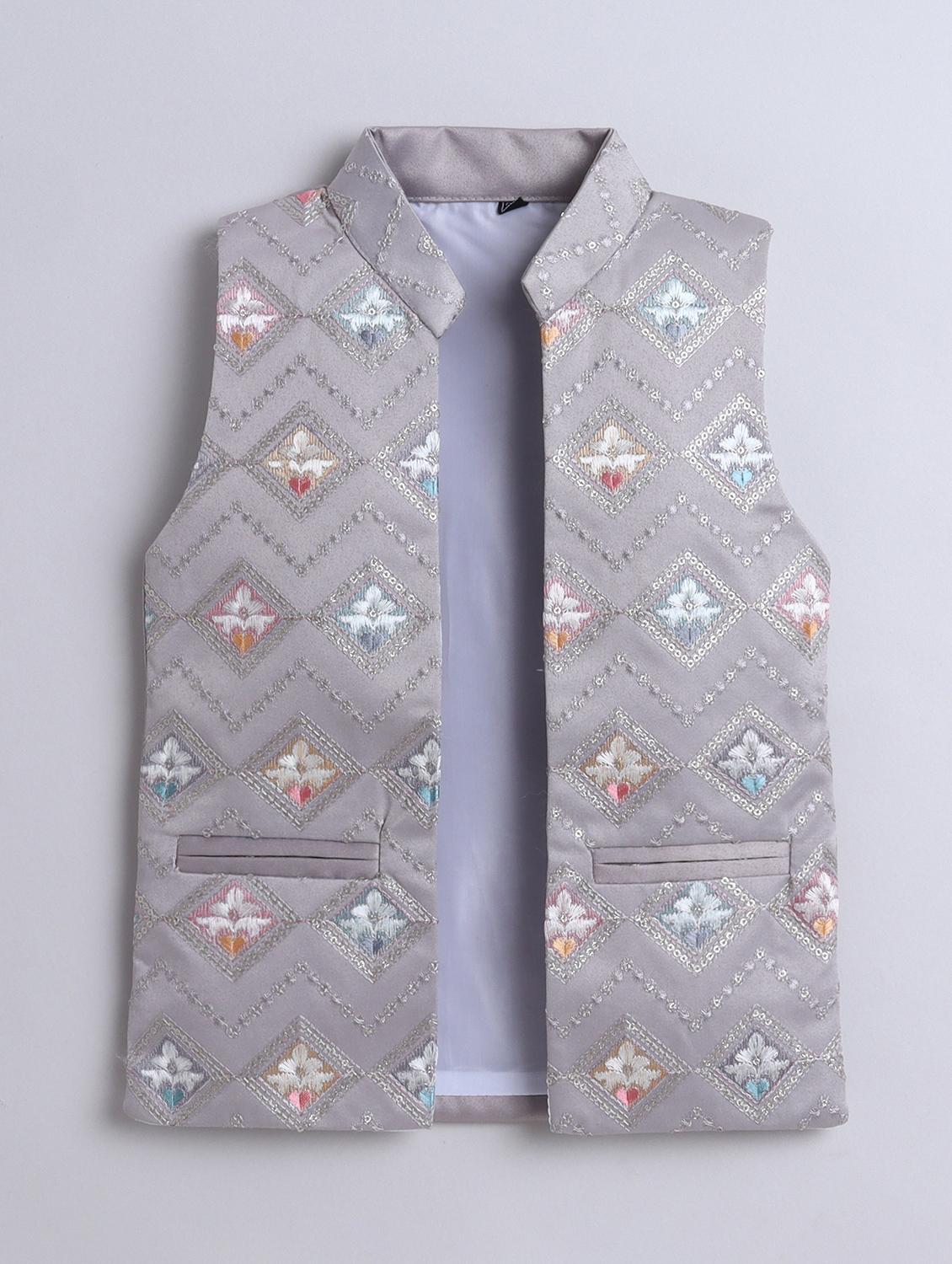 boys embroidered sherwani set with jacket - 21926687 - Standard Image - 3