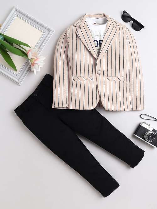 boys striped three piece suit set - 21926691 -  Standard Image - 0
