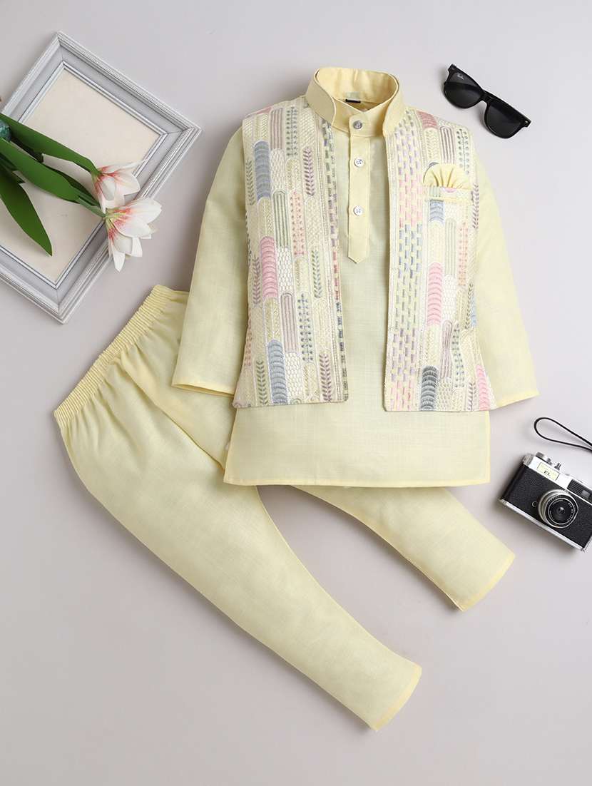 boys embroidered sherwani set with jacket - 21926700 - Zoom Image - 0