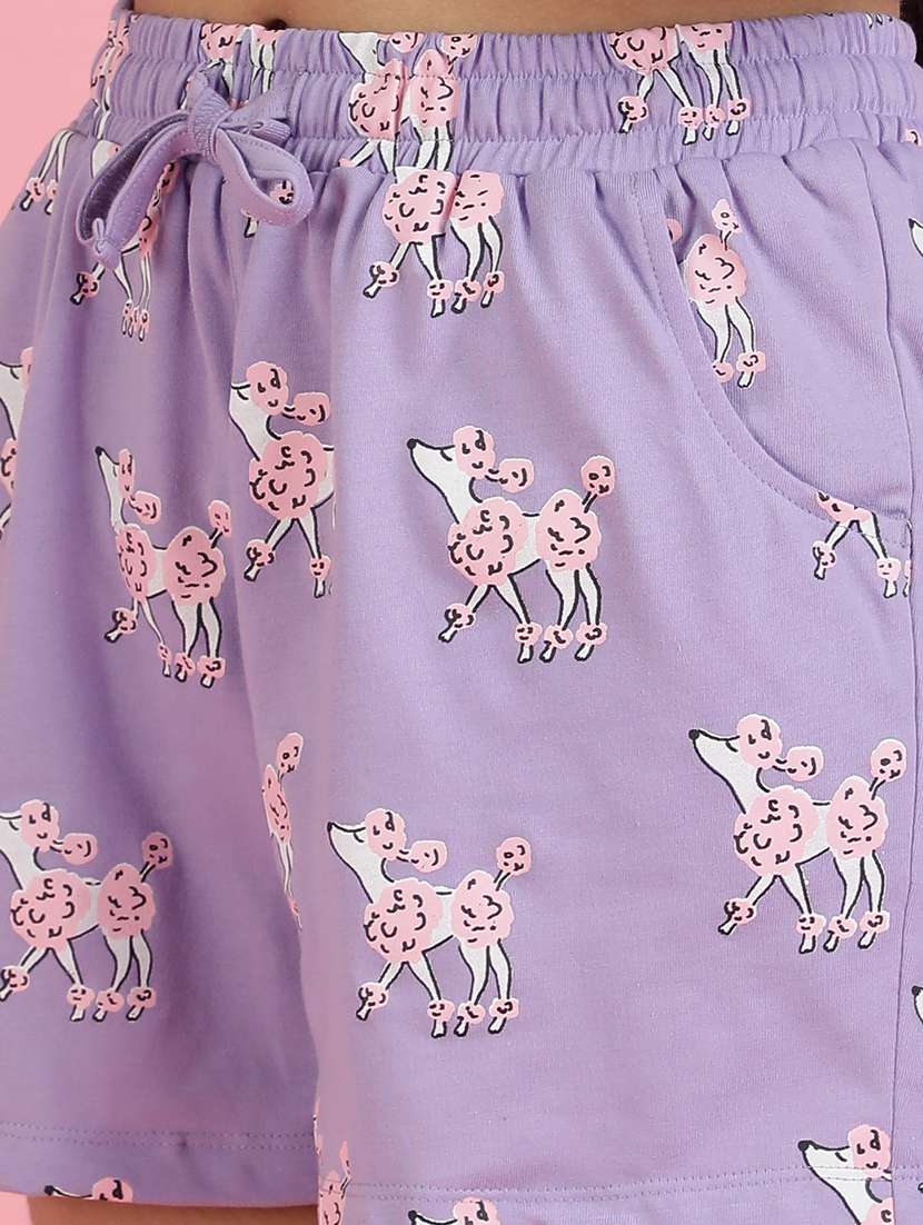 girls printed round neck shorts set nightwear - 21926716 -  Standard Image - 5