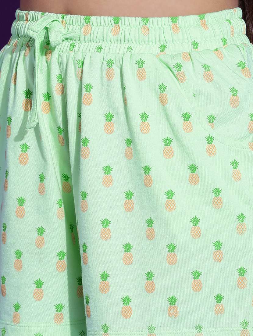 girls printed round neck shorts set nightwear - 21926727 -  Standard Image - 5