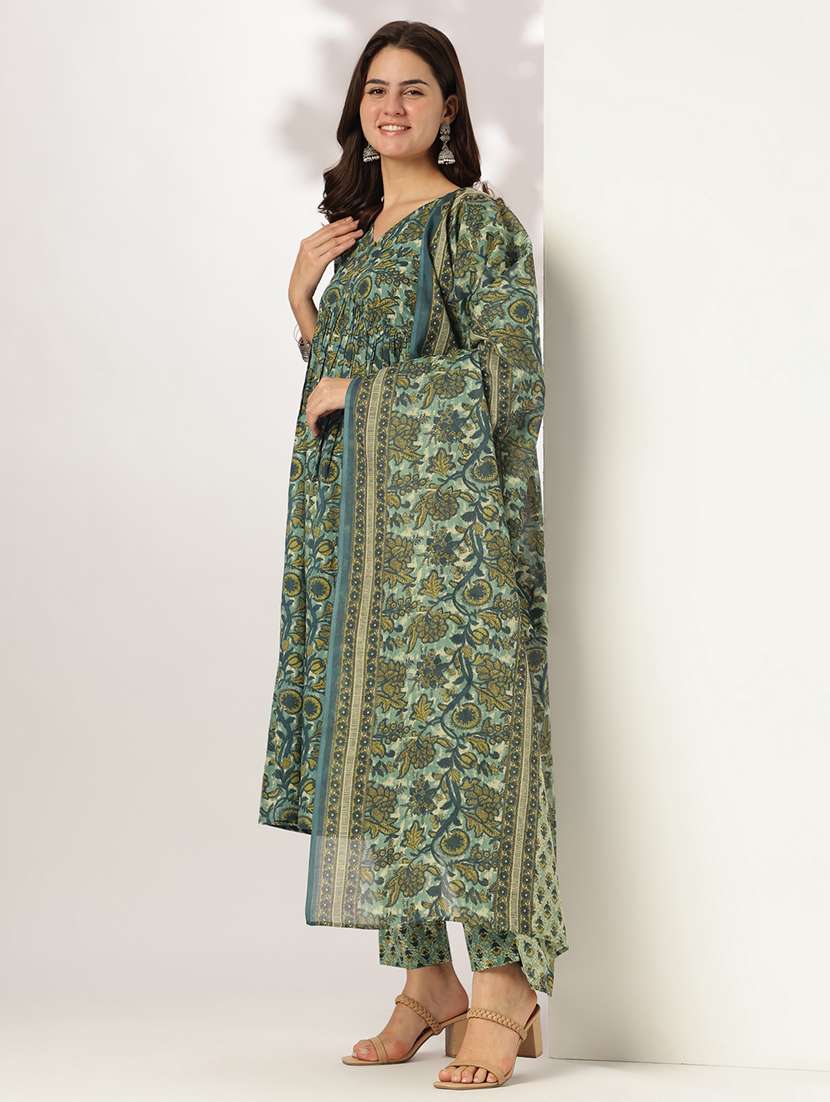 women three quarter sleeve kurta pant with dupatta set - 21926820 -  Standard Image - 3