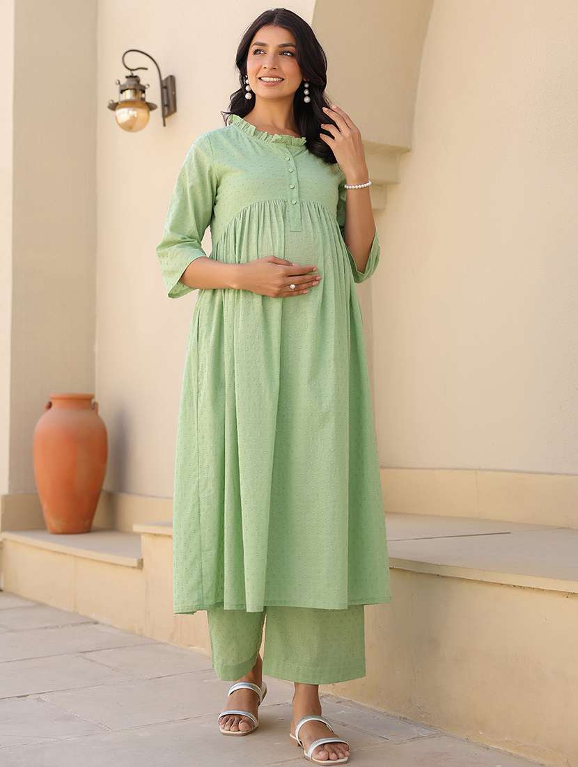 women self design maternity wear kurta palazzo set - 21926831 -  Standard Image - 5