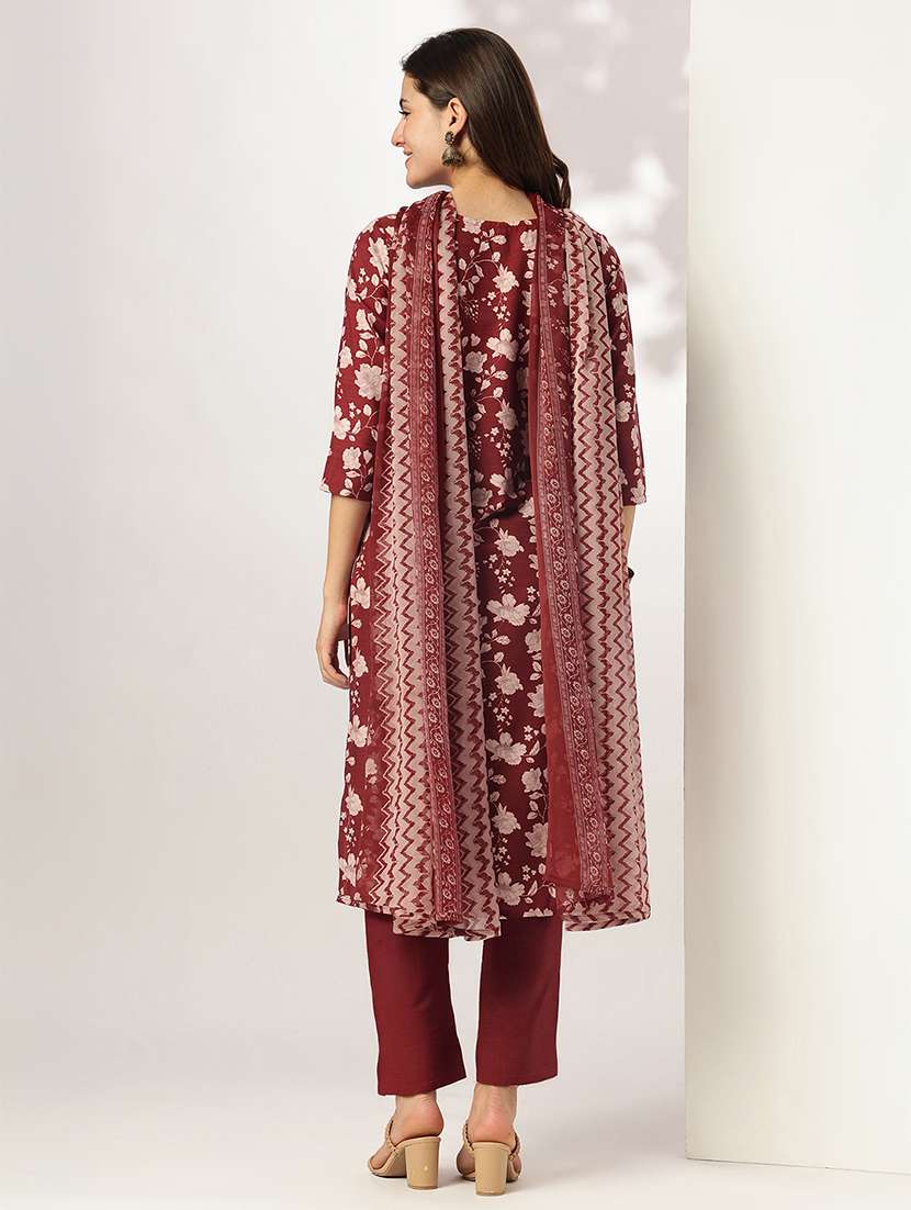 women three quarter sleeve kurta pant with dupatta set - 21926839 -  Standard Image - 3