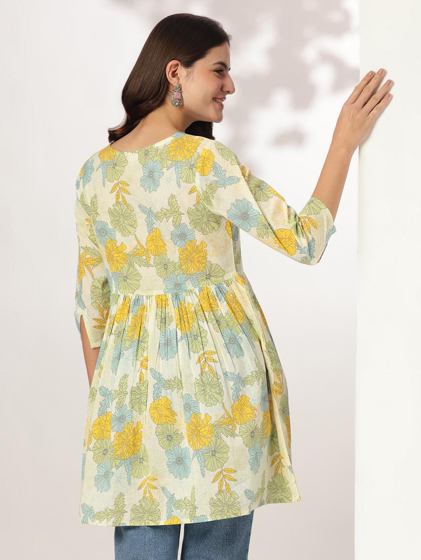 women floral printed flared kurti - 21926850 - Standard Image - 5