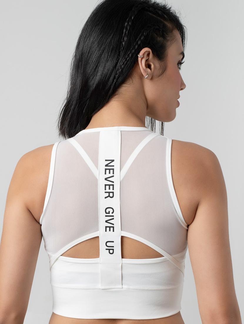 women solid lightly padded sports bra - 21926867 - Standard Image - 3