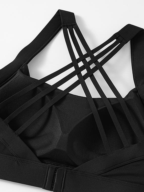 women solid lightly padded sports bra - 21926870 - Standard Image - 5