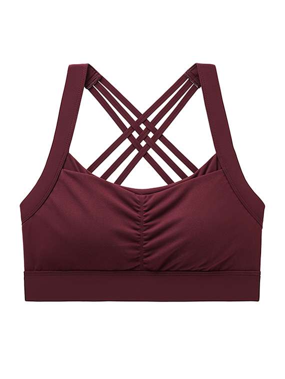 women solid lightly padded sports bra - 21926871 -  Standard Image - 5