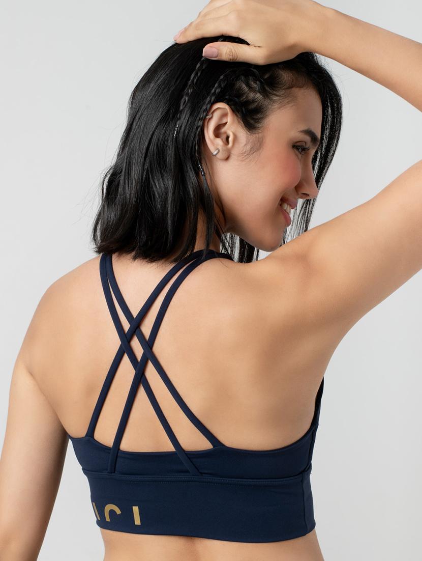 women solid lightly padded sports bra - 21926874 - Standard Image - 3