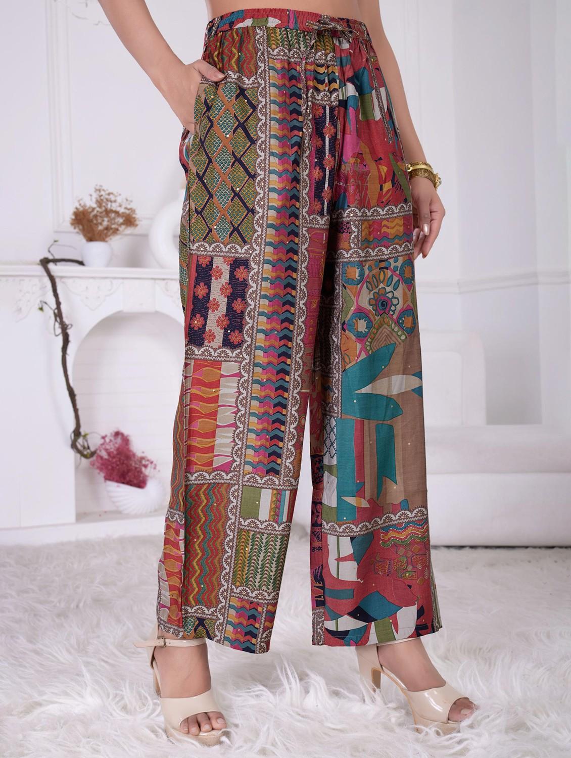 women printed short sleeve shirt & trouser co ord set - 21927943 - Standard Image - 3