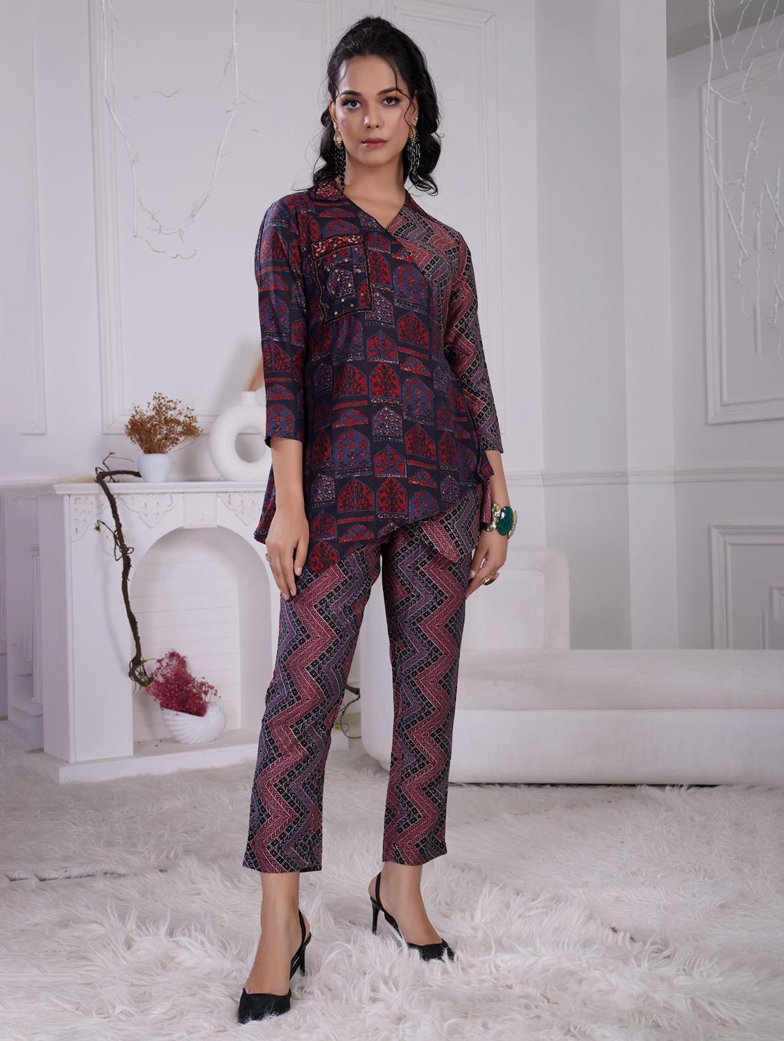 women three quarter sleeve ethnic co-ord set - 21927949 -  Zoom Image - 0