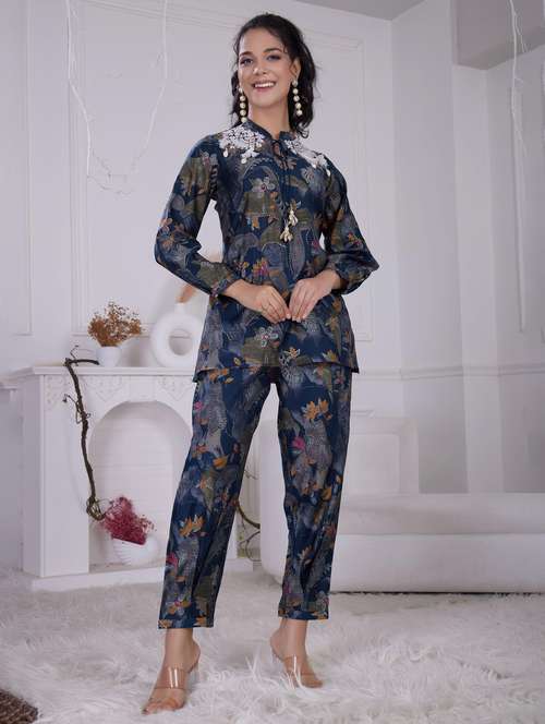women printed long sleeve ethnic co-ord set - 21928022 -  Standard Image - 0