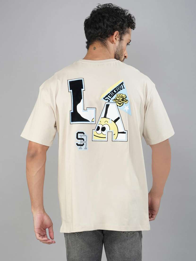 men printed short sleeves loose fit t-shirt